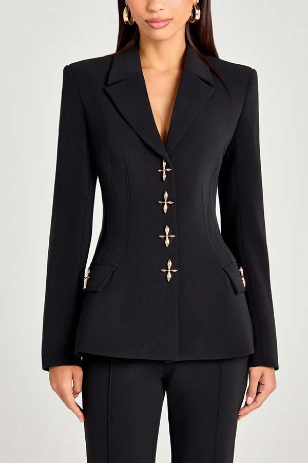 Elegant Long Sleeve Blazer Set with Vest and Trousers for Women  Autumn/Winter Fashion Style