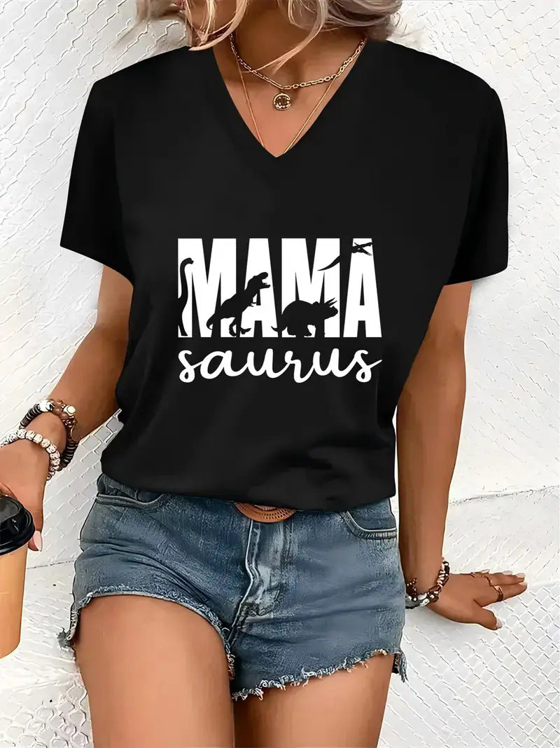 V-Neck Women's T-Shirt Round Neck Short Sleeve Gift for  Women