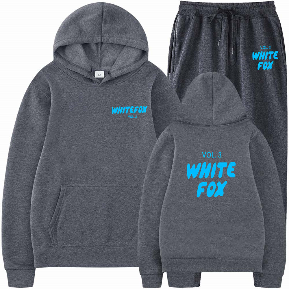 Winter New Hoodie Set Fashion Sports LOGO Long Sleeve Crew Neck Hooded Sweatshirt Two-piece Set
