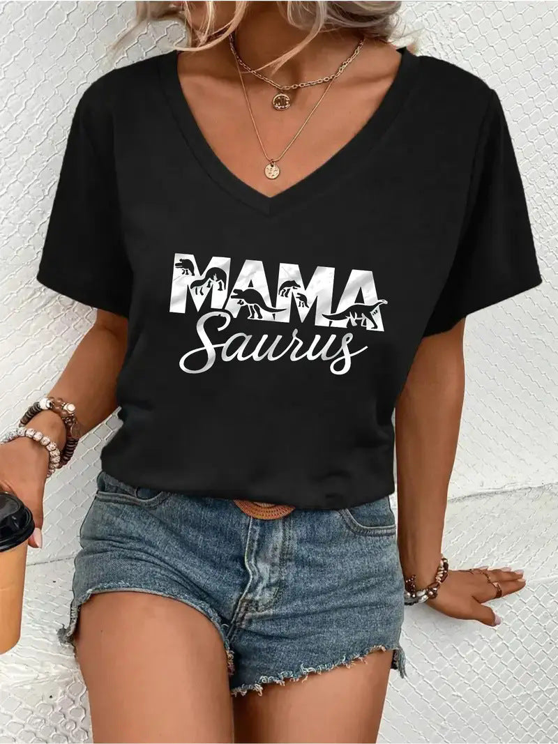 V-Neck Women's T-Shirt Round Neck Short Sleeve Gift for  Women