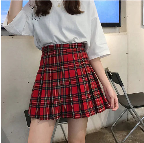High Waist Slim Plaid Skirt for Women