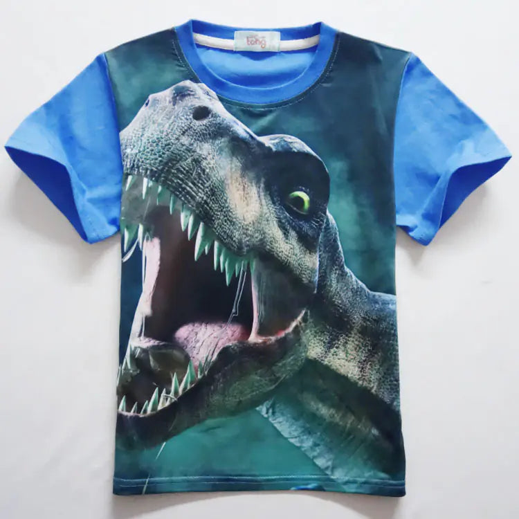Cartoon Boy Round Neck Short Sleeve T-Shirt