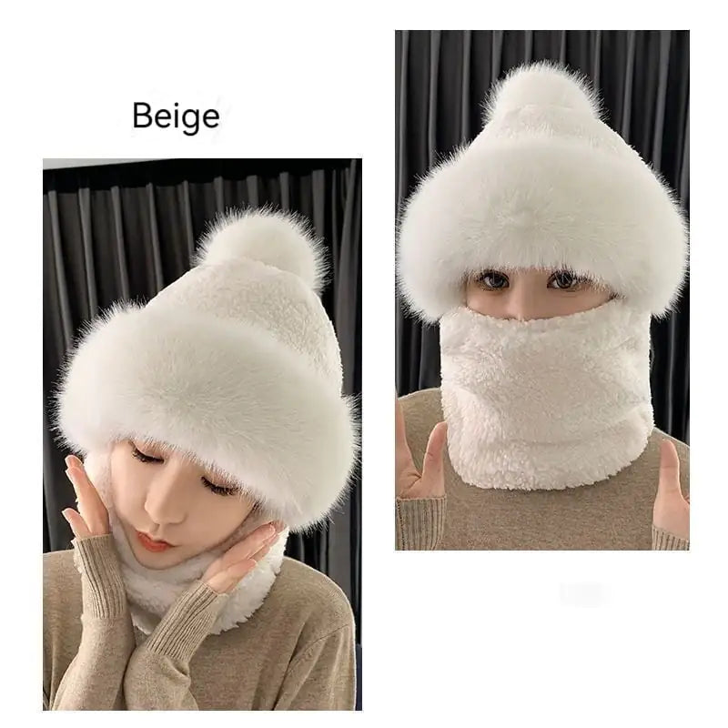 Outdoor Women's Fleece-Lined Hat with Ear Protection