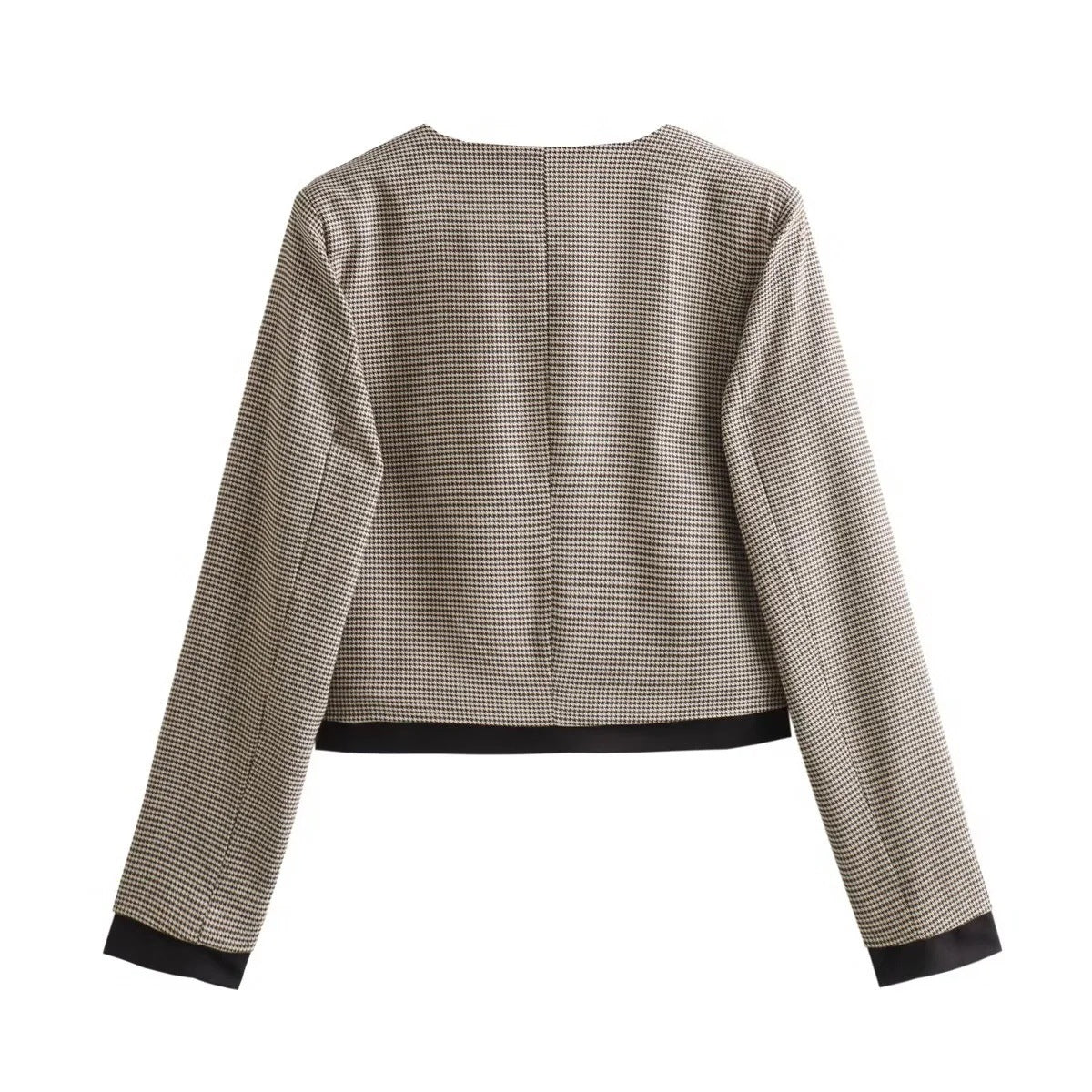 Women's Clothing INS Spliced Houndstooth Small Jacket Pleated Skirt Pants Set