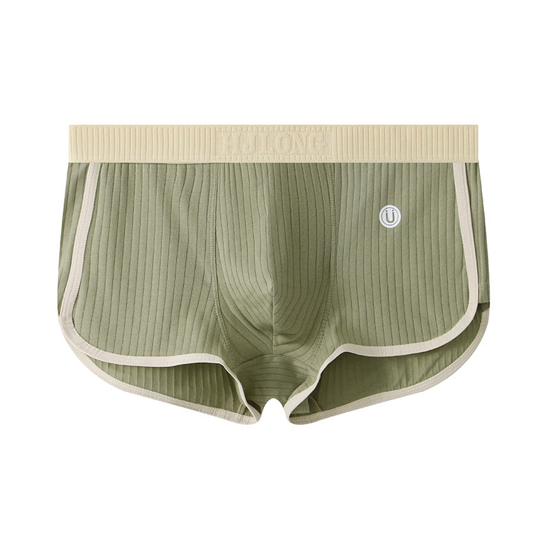Four cornered pants mid waist flat leg pants