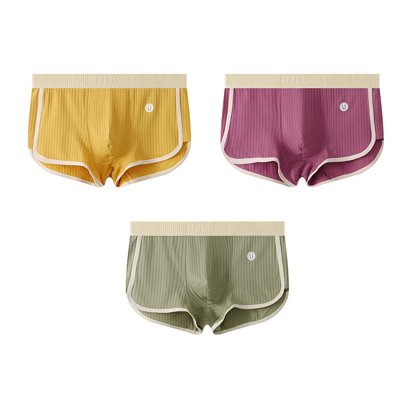 Four cornered pants mid waist flat leg pants