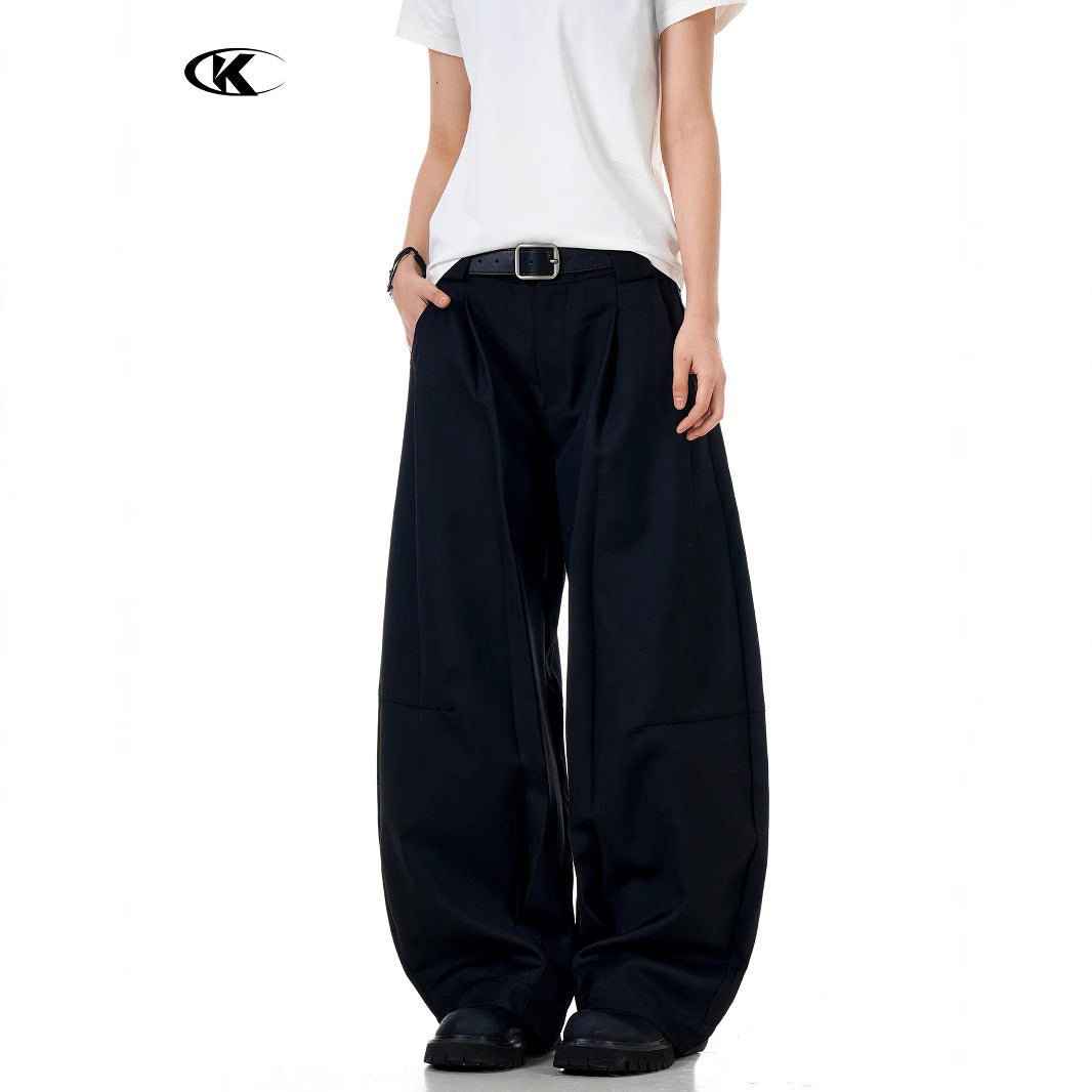 Slanted Trousers for Men and Women, Retro Trendy Loose Fit Wide Leg Pants