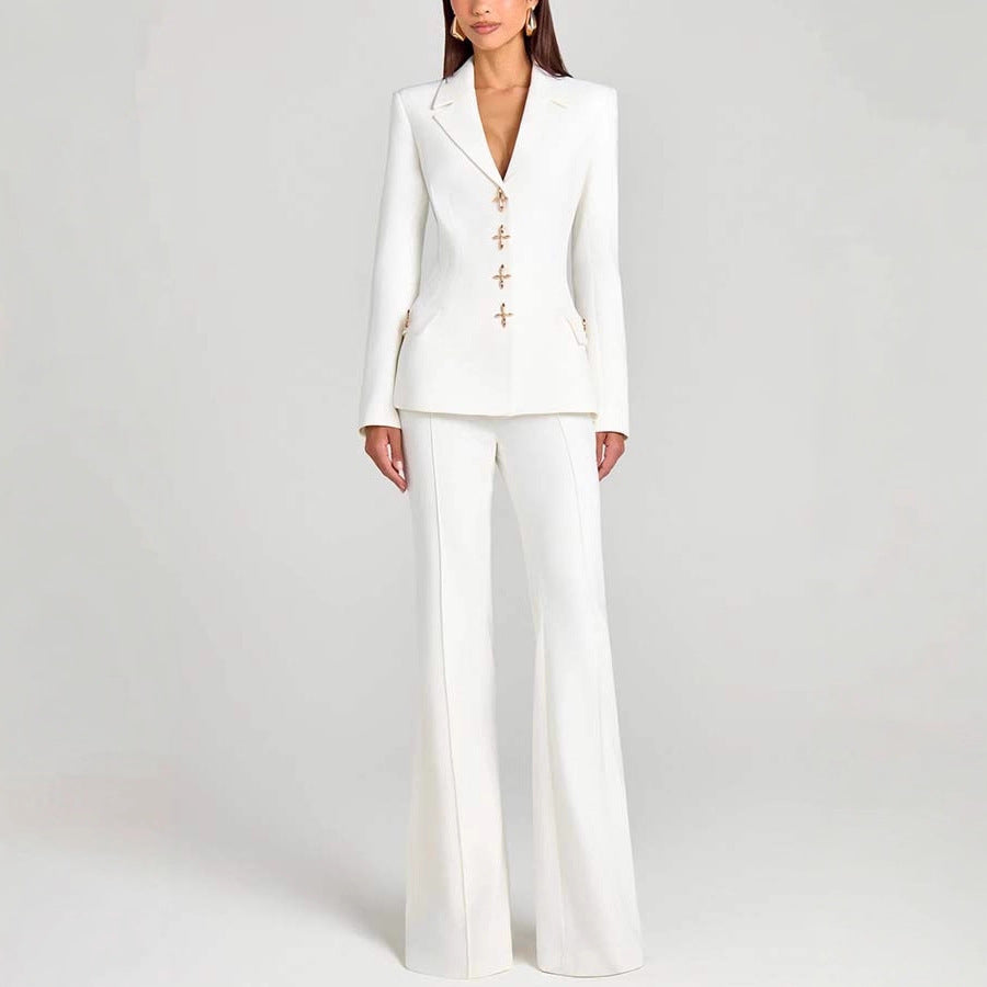 Elegant Long Sleeve Blazer Set with Vest and Trousers for Women  Autumn/Winter Fashion Style