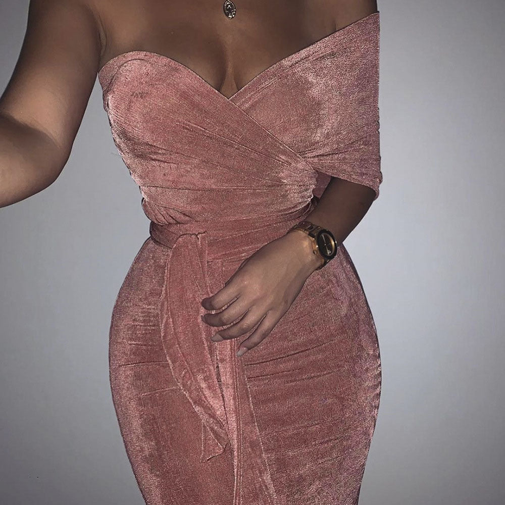 Sexy zip top high waisted half body pleated skirt set
