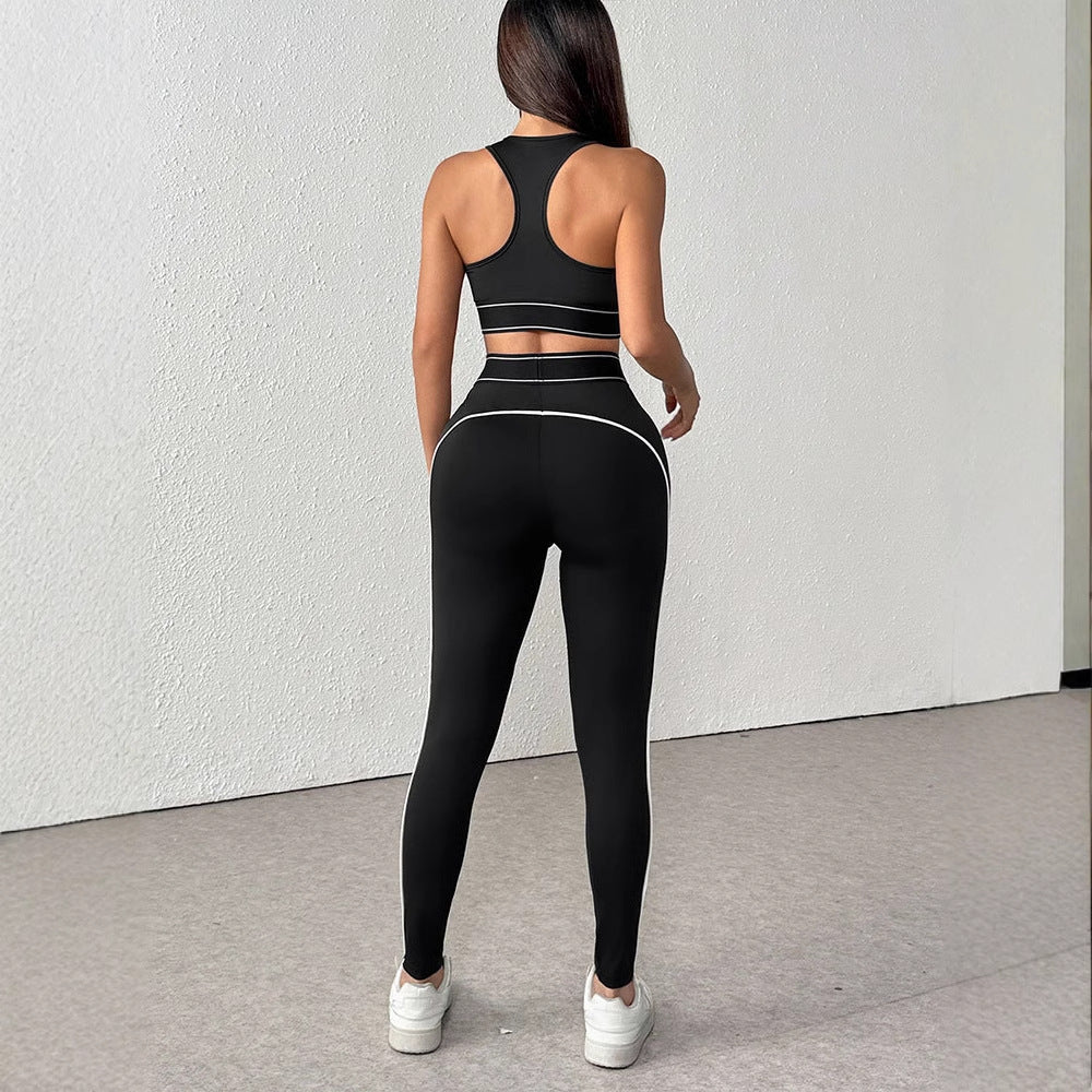 Cross-Back Sports Long Pants 2-Piece Set