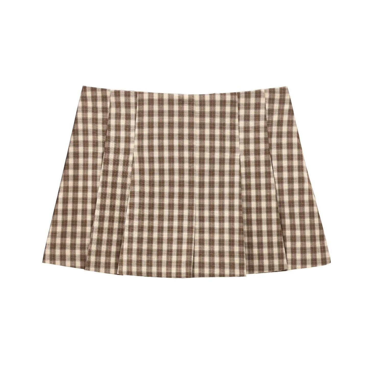 Women's Plaid Sleeveless Fitted Vest + Plaid Skirt Pants