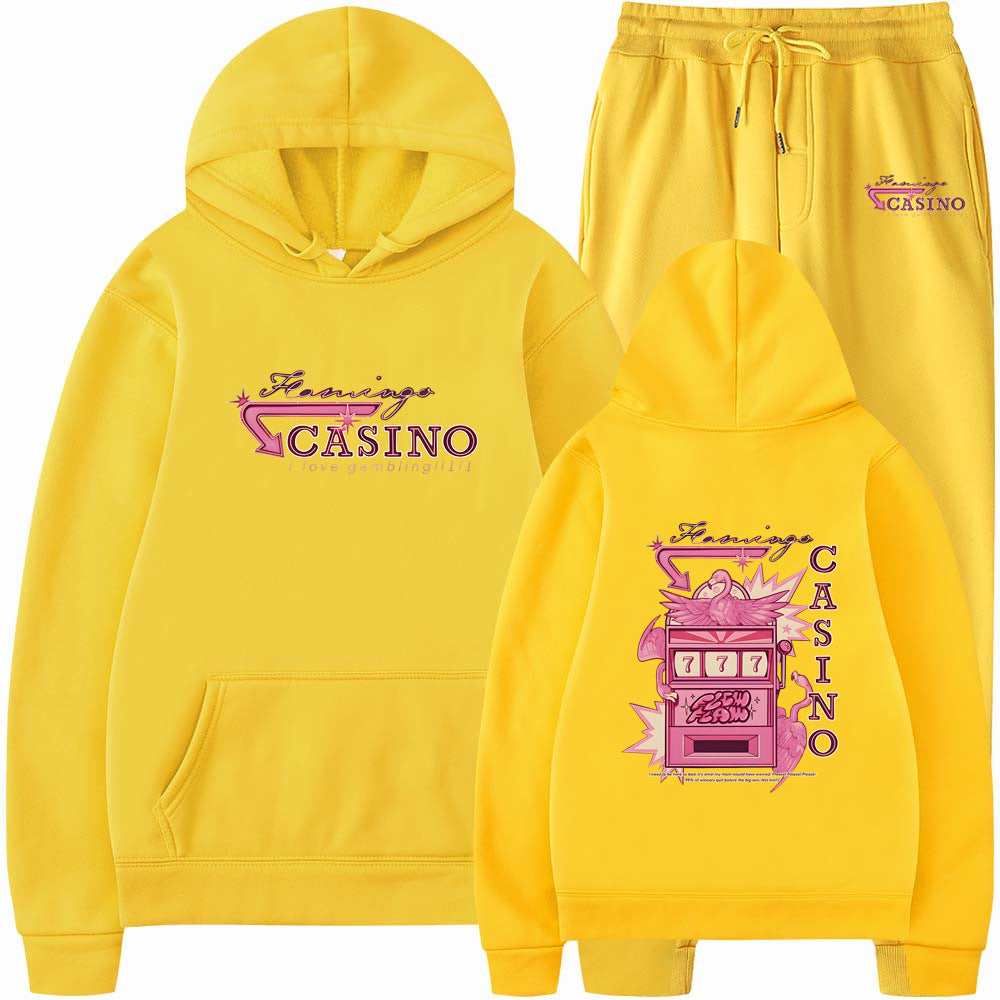 Travis Scotts Trendy CASINO Unisex Loose Hoodie Set