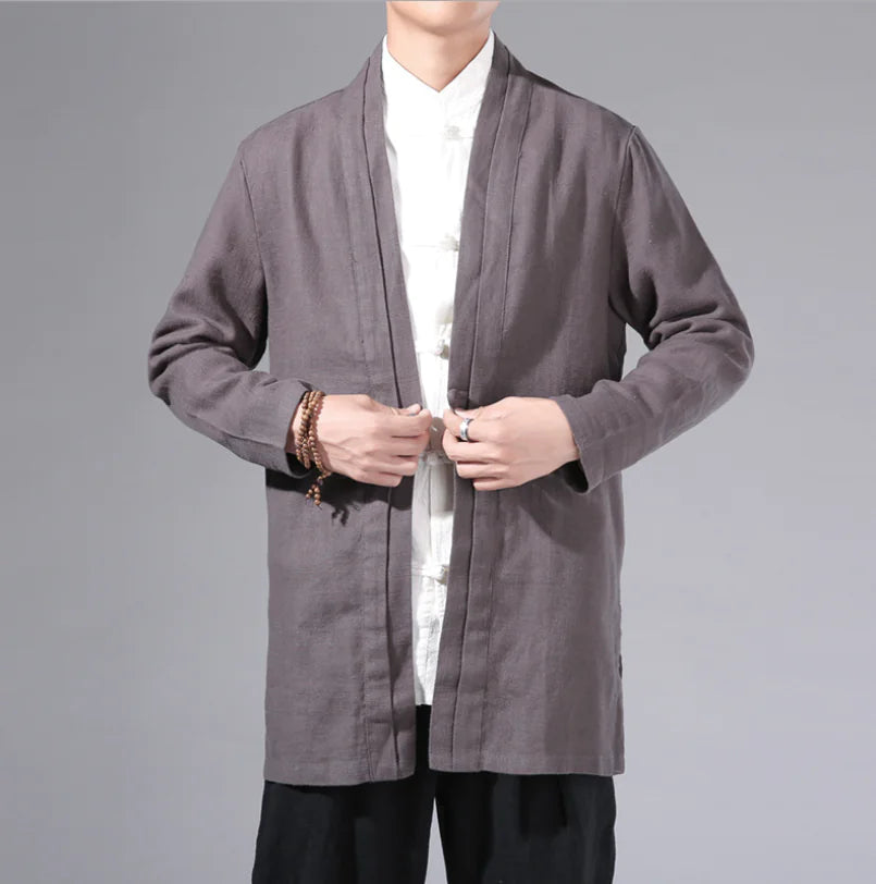 2019 Men’s Linen Autumn Vintage Chinese Style Cardigan