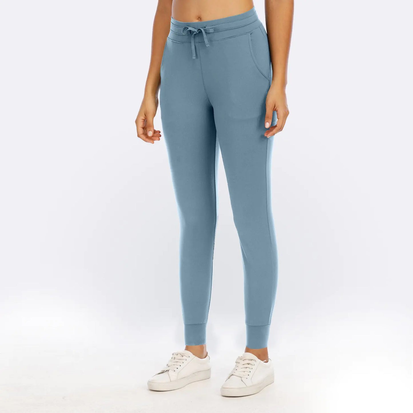 High Waist Nylon Trousers with Pockets
