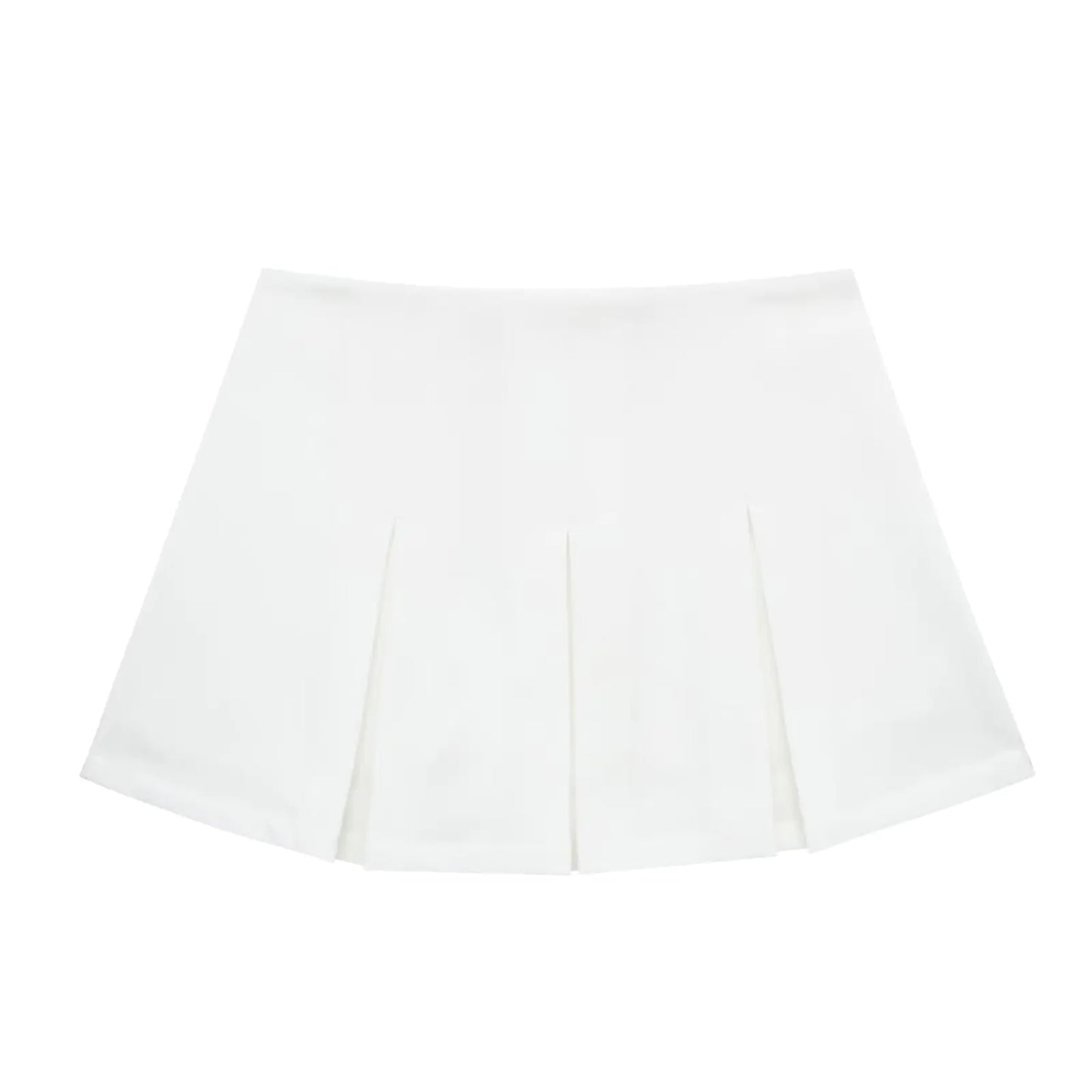 High Waist Wide Pleated Solid Color Skirt for Women