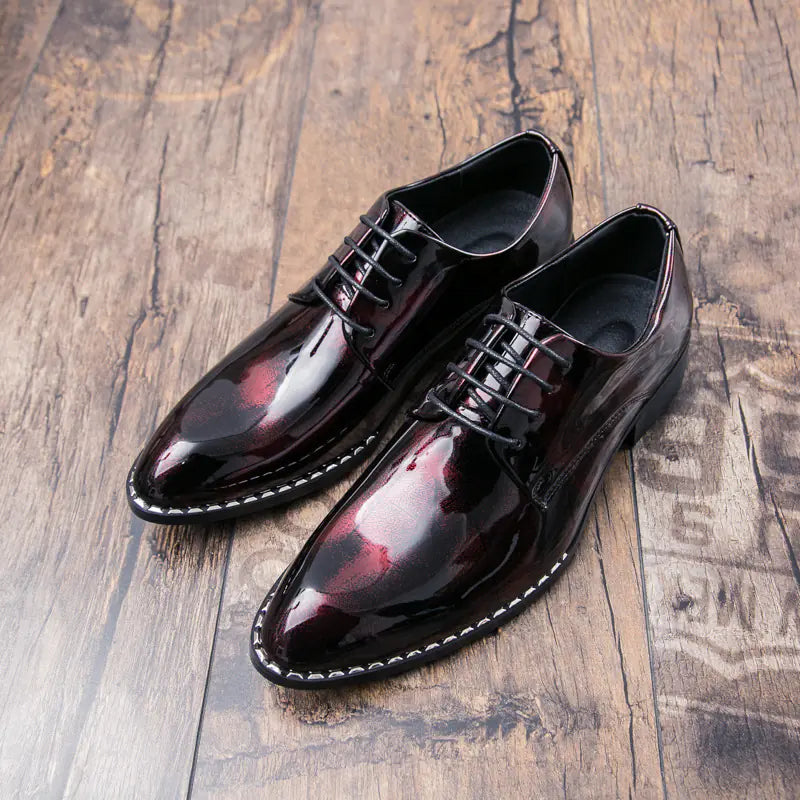 Men's Pointed Toe Leather Shoes - Stylish British Casual