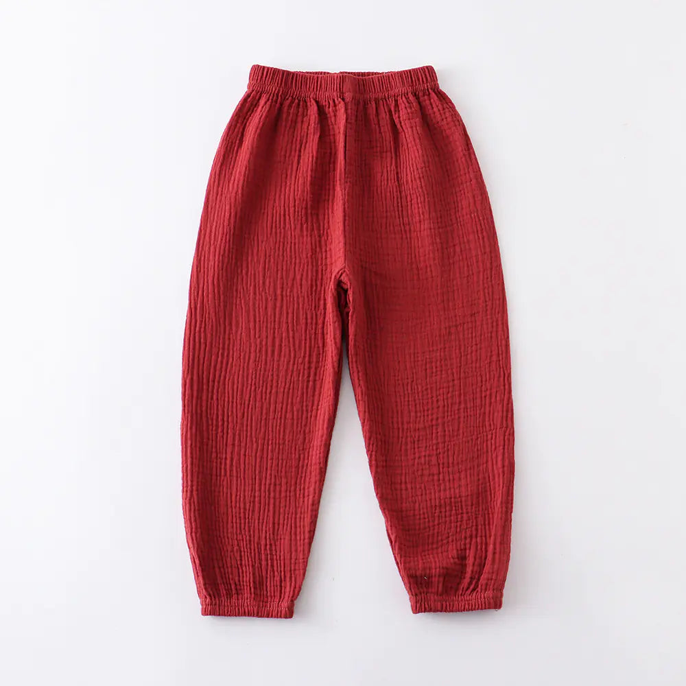 Children's Loose Cotton Linen Mosquito Pants