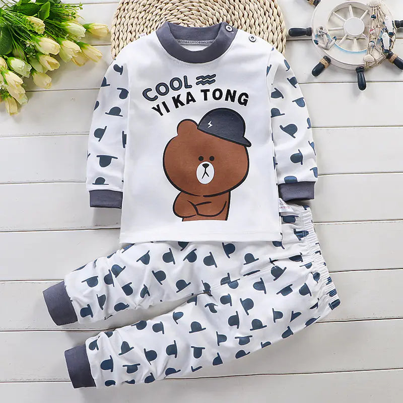 Pure Cotton Infant Pajamas Set for Children