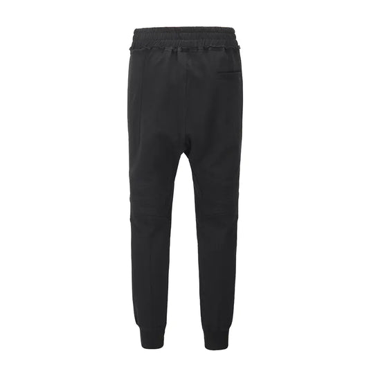 Fog Patchwork Pleated Cuffed Joggers