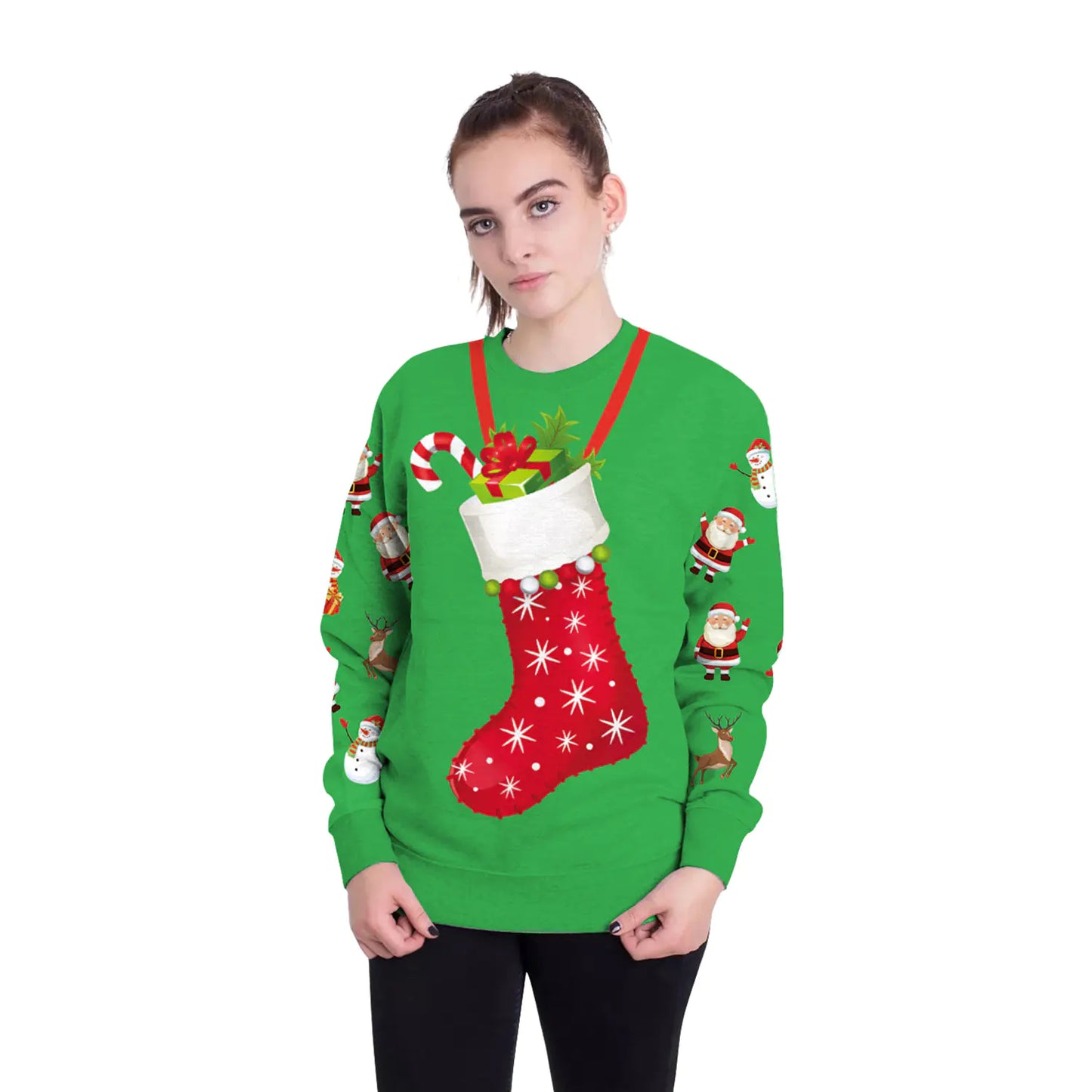 3D Digital Printed Women's Christmas Pullover Sweatshirt