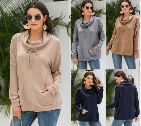 Women's Loose Fit Cashmere Long Sleeve Pullover Sweater