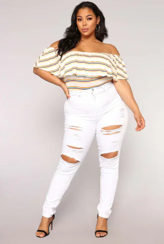Black Raw Hem Skinny Jeans with Ripped Holes and Pockets