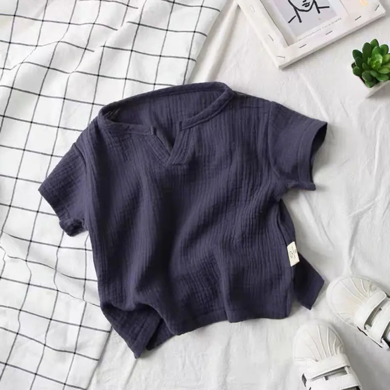 Fashionable Short-Sleeved Blouse for Babies