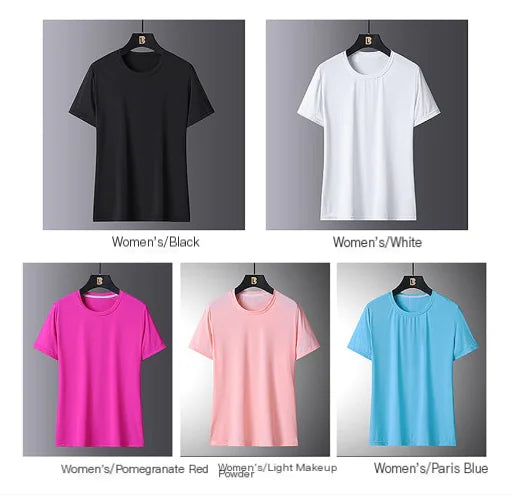 Summer Couple Quick-Dry Ice Silk T-Shirt for Sports