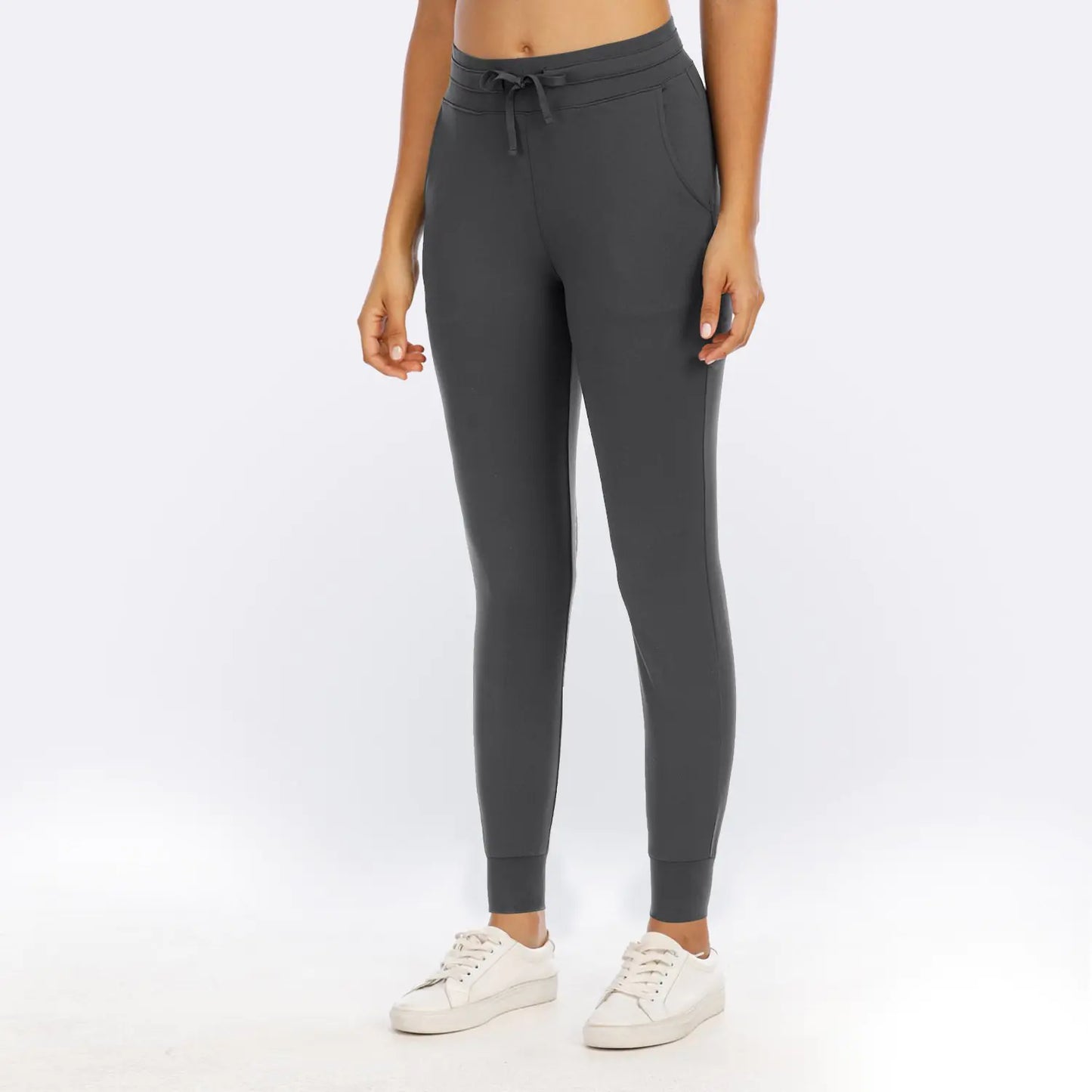 High Waist Nylon Trousers with Pockets