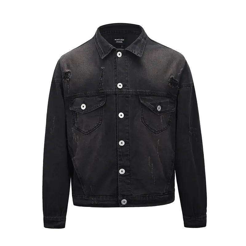 Kanye High Street Washed Distressed Denim Jacket