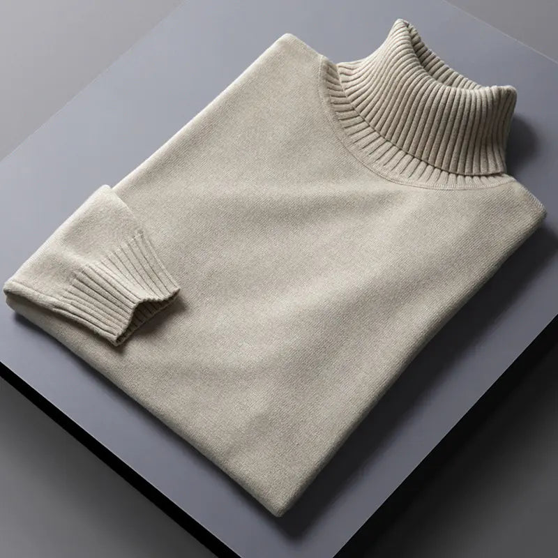 Men's Warm High Collar Sweater with Two Lapels