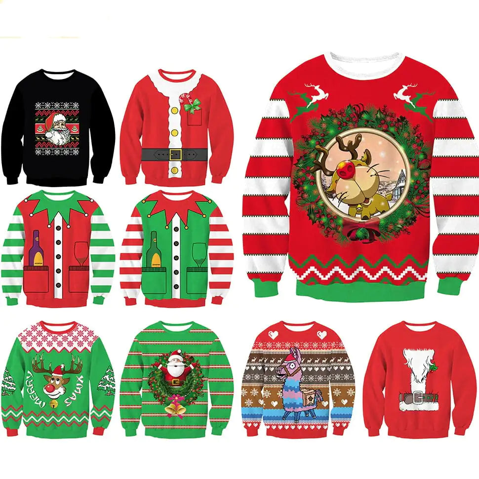 3D Digital Printed Women's Christmas Pullover Sweatshirt