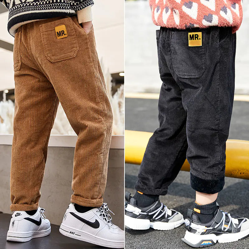Fashionable Big Children's Corduroy Trousers for Winter