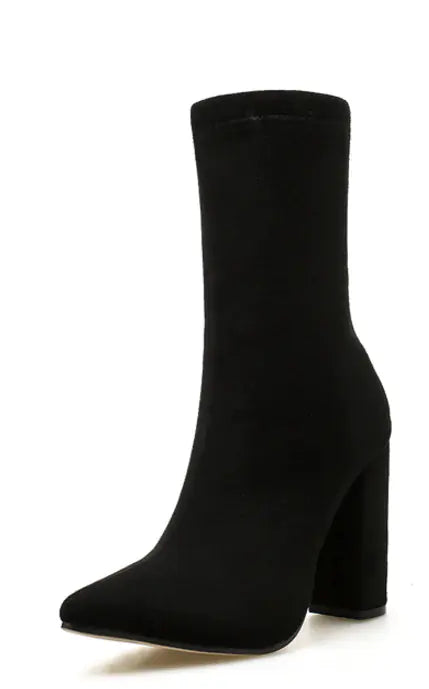Pointed Toe Thick-Heeled Women's Nightclub Boots