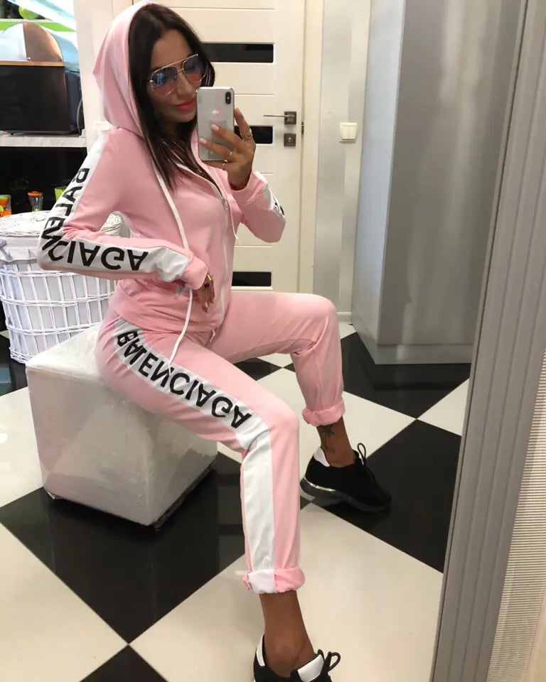 2019 Women's Fashion Hoodie Sports Set for Cross-Border