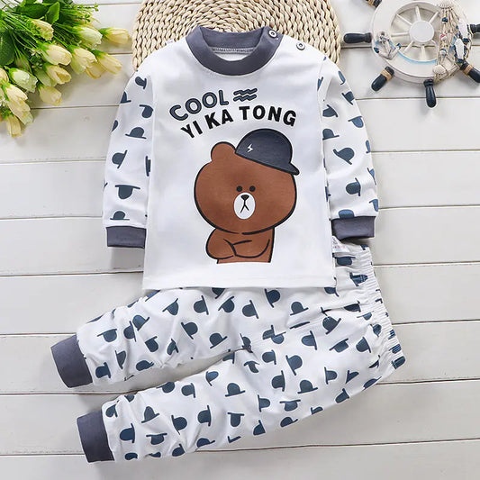 Pure Cotton Infant Pajamas Set for Children