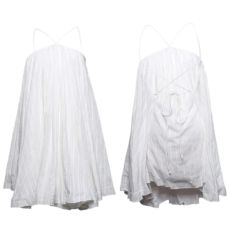 French Beach Vacation Style Off-Shoulder Dress for Women
