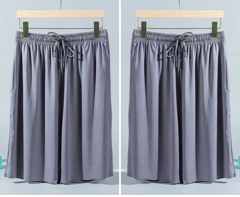 Men's Summer Ice Silk Loose Shorts for Sports and Leisure