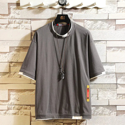 Men's Loose-Fit Round Neck Short Sleeve T-Shirt