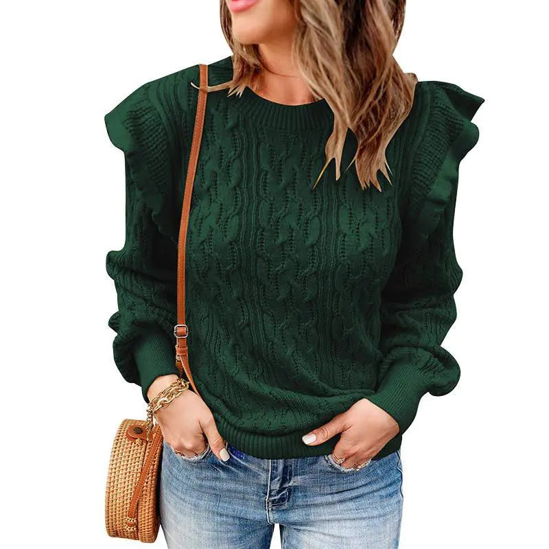 "New Style Thickened Solid Color Loose Women's Sweater"
