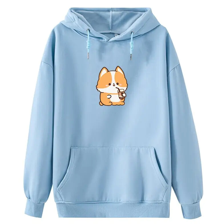 Cartoon Printed Long-Sleeved Hoodie for Fall/Winter