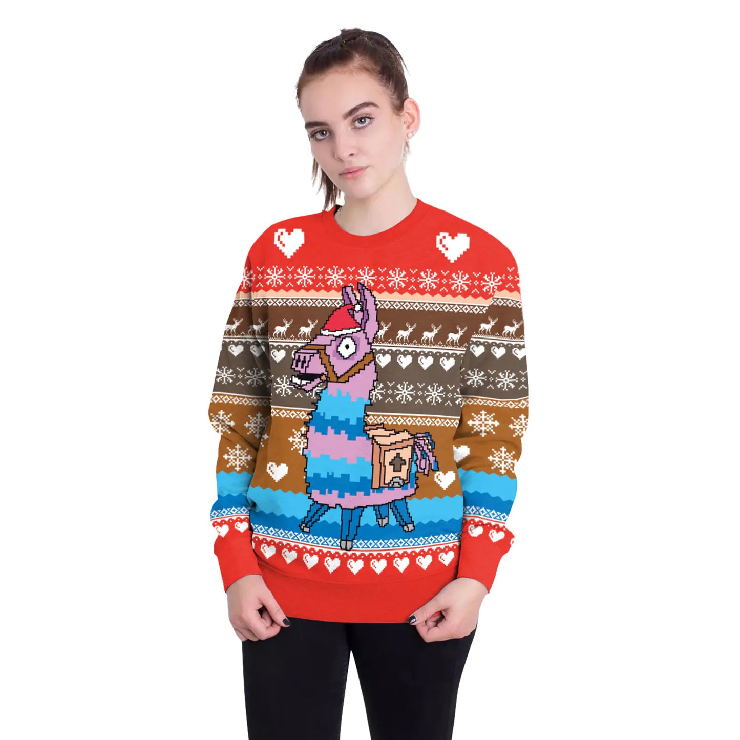 3D Digital Printed Women's Christmas Pullover Sweatshirt