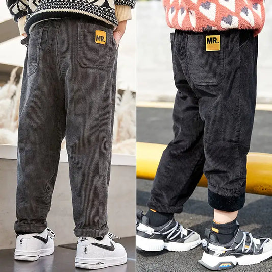 Fashionable Big Children's Corduroy Trousers for Winter