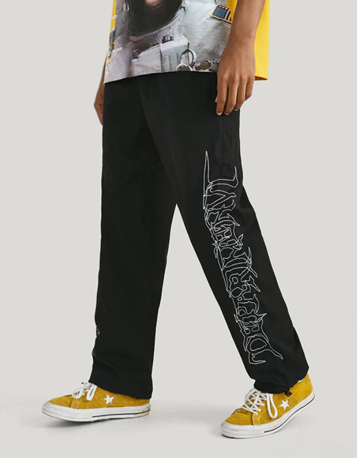 Men's Loose Fit Drawstring Windbreaker Pants