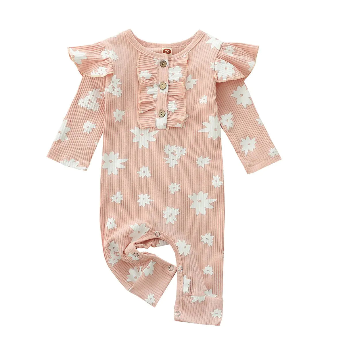 Printed Snowflake Long Sleeve Flying Jumpsuit