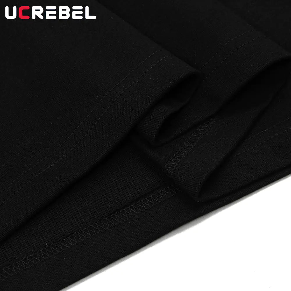 Men's High Neck Graphic Short Sleeve Cotton T-Shirt