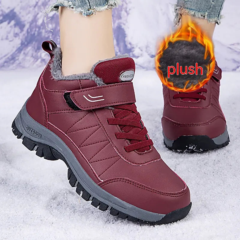 Men's Fleece-lined High-top Warm Hiking Shoes