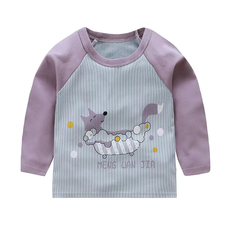 Children's Cotton Round Neck Raglan Sleeve Shirt