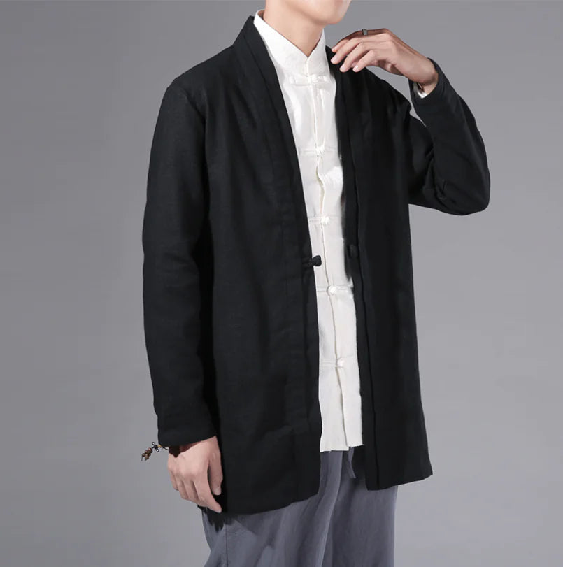 2019 Men’s Linen Autumn Vintage Chinese Style Cardigan