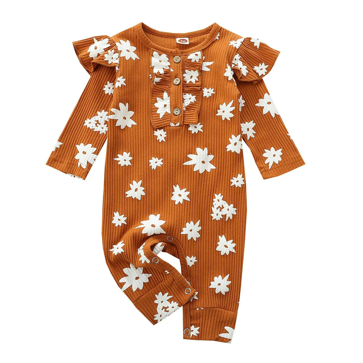 Printed Snowflake Long Sleeve Flying Jumpsuit